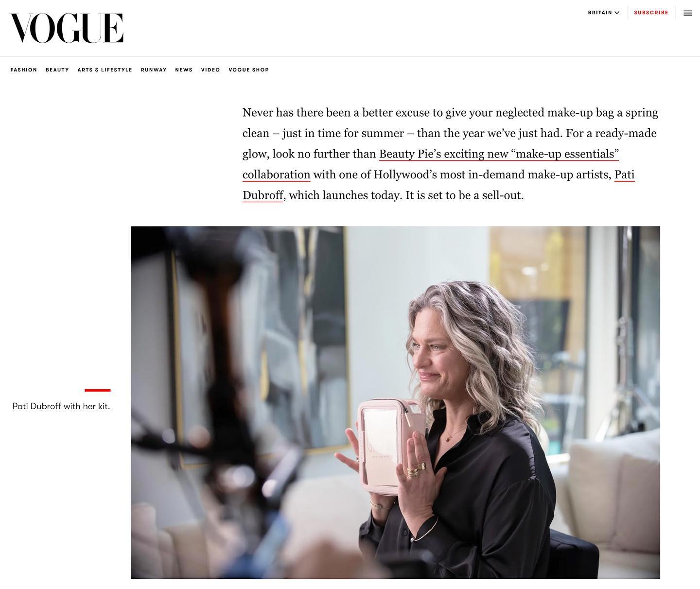 ⚡️Tbt Vogue Britain article written on the Beauty Pie x Pati Dubroff Essentials Kit. 
Content we produced for their launch was in conjunction with the @beautypie team!
Vogue Article Photo Credit: @rainavirginia 
Launch Photos and cinematography by @fiorella_occhipinti 
Main Talent / MUA:  @patidubroff 
Production: @tigerhousefilms 
Creative Coordinator: @lucabuzas 
Hair Stylist: @christianmarc 
BTS: @rainavirginia 
#makeup #beauty #makeupartist #fashion #love #mua #photography #like #beautiful #instagood #makeuptutorial #model #follow #style #instagram #girl #photooftheday #art #cute #skincare #selfie #makeuplover #photo #myself #me #smile #picoftheday #bhfyp #makeupaddict #commercial
